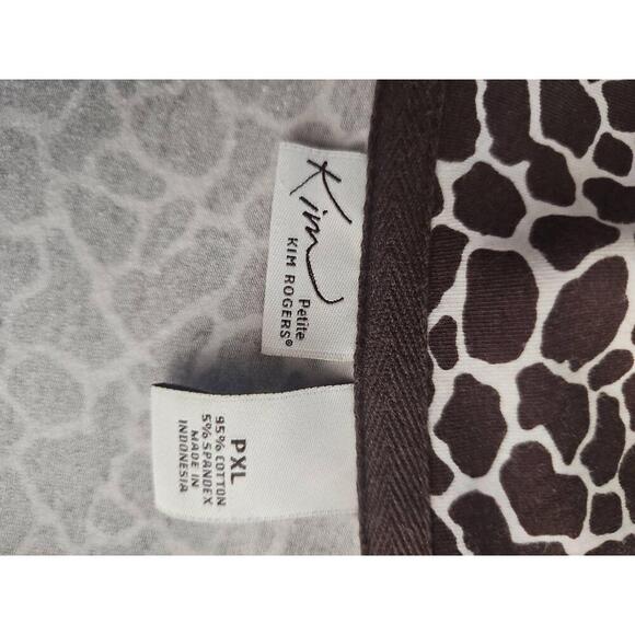 Kim Rogers Womens Brown White Animal Print Two Pockets ZipUp Jacket PXL - Picture 7 of 7